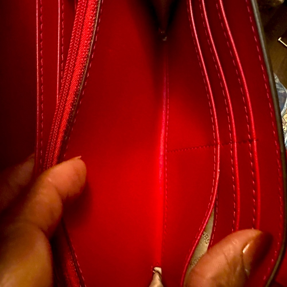 Michael Kors Continental Wallet Metallic Patent Leather / added unbranded chain - Picture 11 of 15